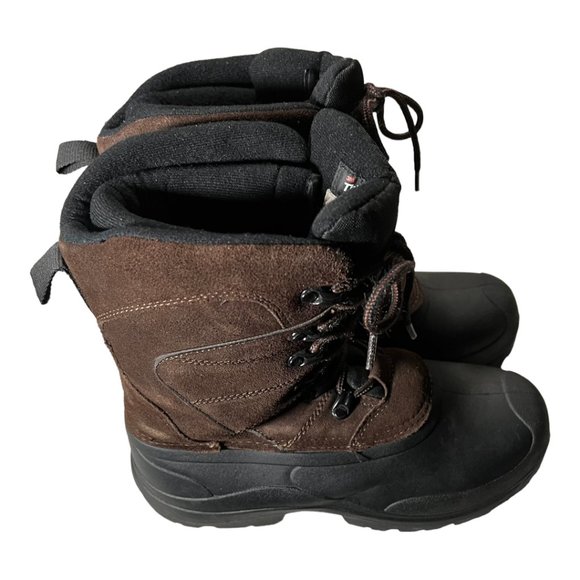 Quest Winter Boot Boy's Black Brown Sz 5 3M Thinsulate Lace Up Pac Leather Upper - Picture 2 of 8